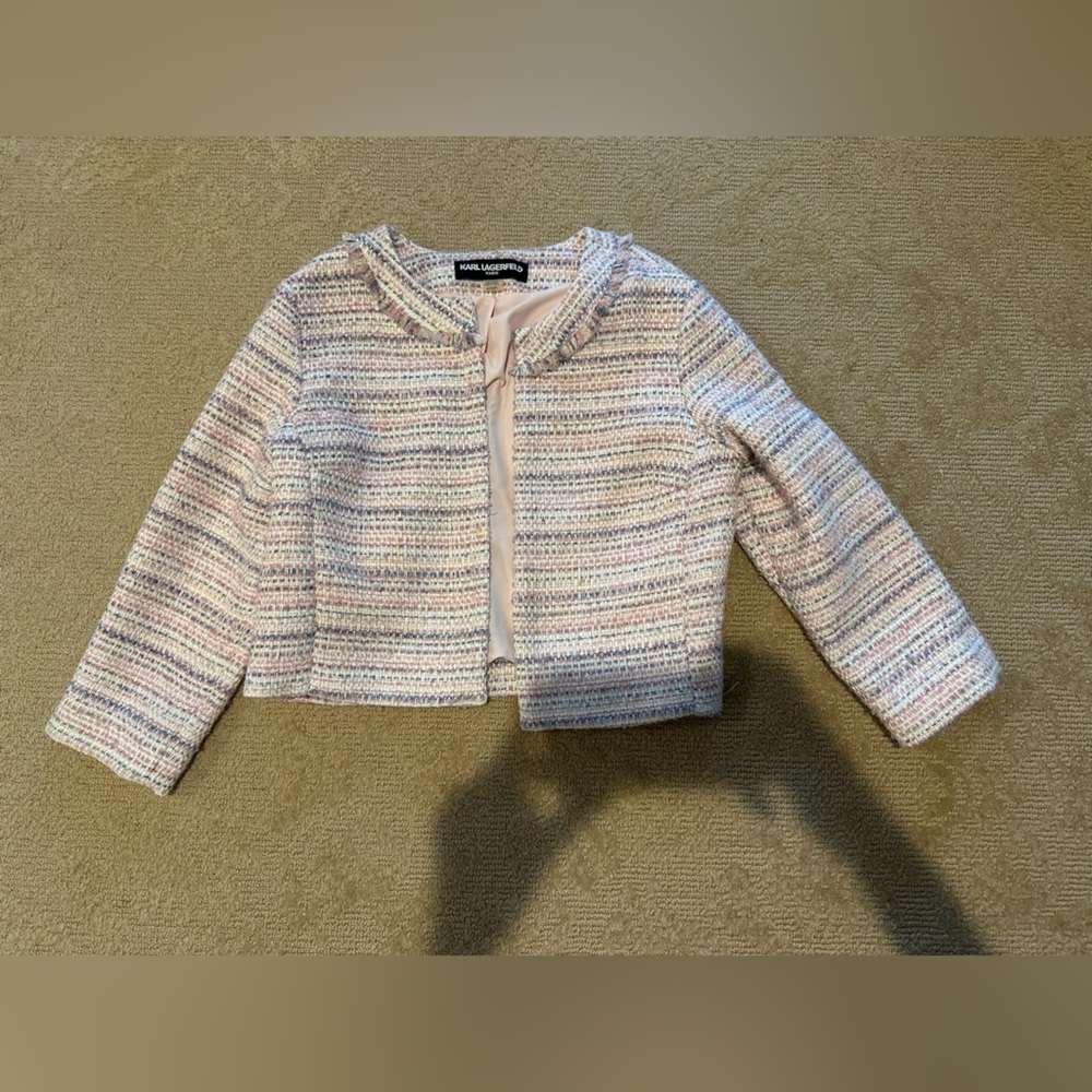 Karl Lagerfeld Paris Pink Tweed Jacket